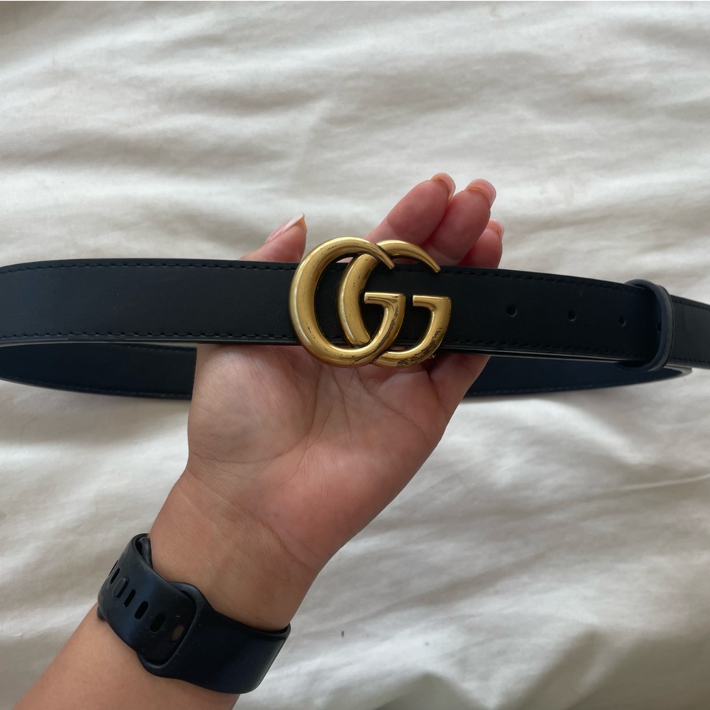 Gucci Black Belt with Gold Buckle